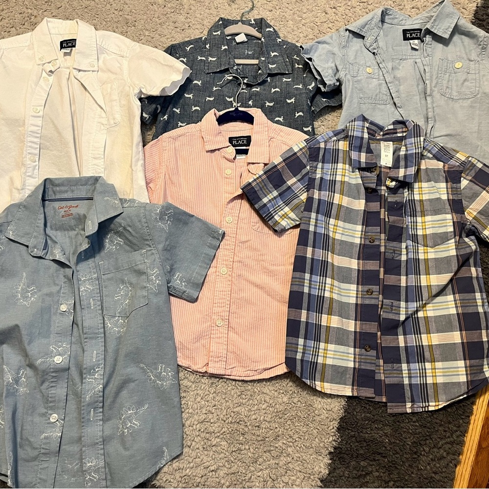 Boys Short Sleeve Button Down Bundle Size 5